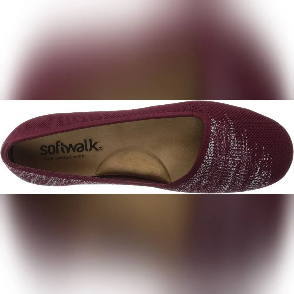 SoftWalk Women's Sicily Loafer Flat ballet shoe in burgundy size 7